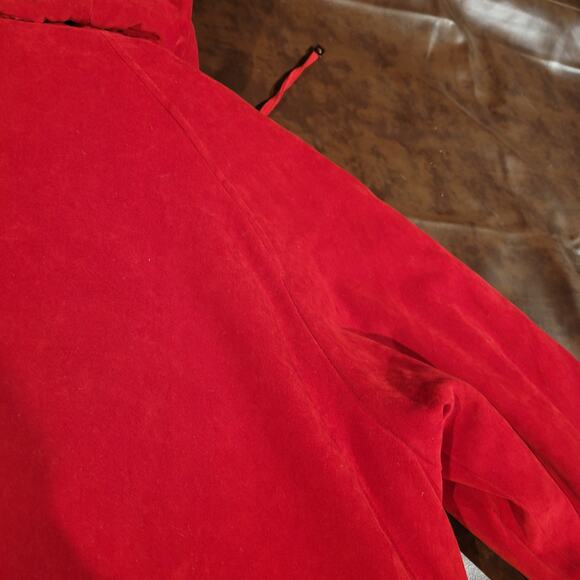 Fleet Street LTD. Removable Hood Full Zip Lined Anorak Jacket Red Womens Size M - Picture 5 of 12